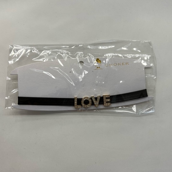 Punk Gothic Women’s Love Faux Leather Choker Necklace - Picture 3 of 7